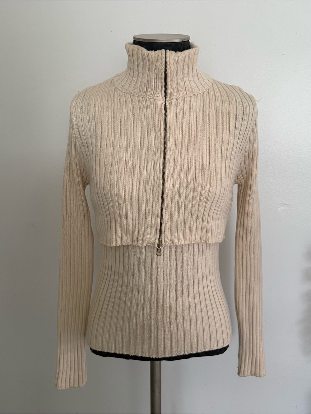 Mango Cream Ribbed Turtleneck Sweater - Picture 4 of 13